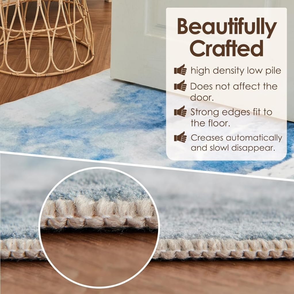 Beige Irregular Shaped Rug 3x5 Minimalist Mid Century Irregular Carpet for Livingroom Bedroom Nursery Dorm Boho Unique Shaped Rug Non Slip Washable Floor Rug Home Office Dining Room Runner Mat