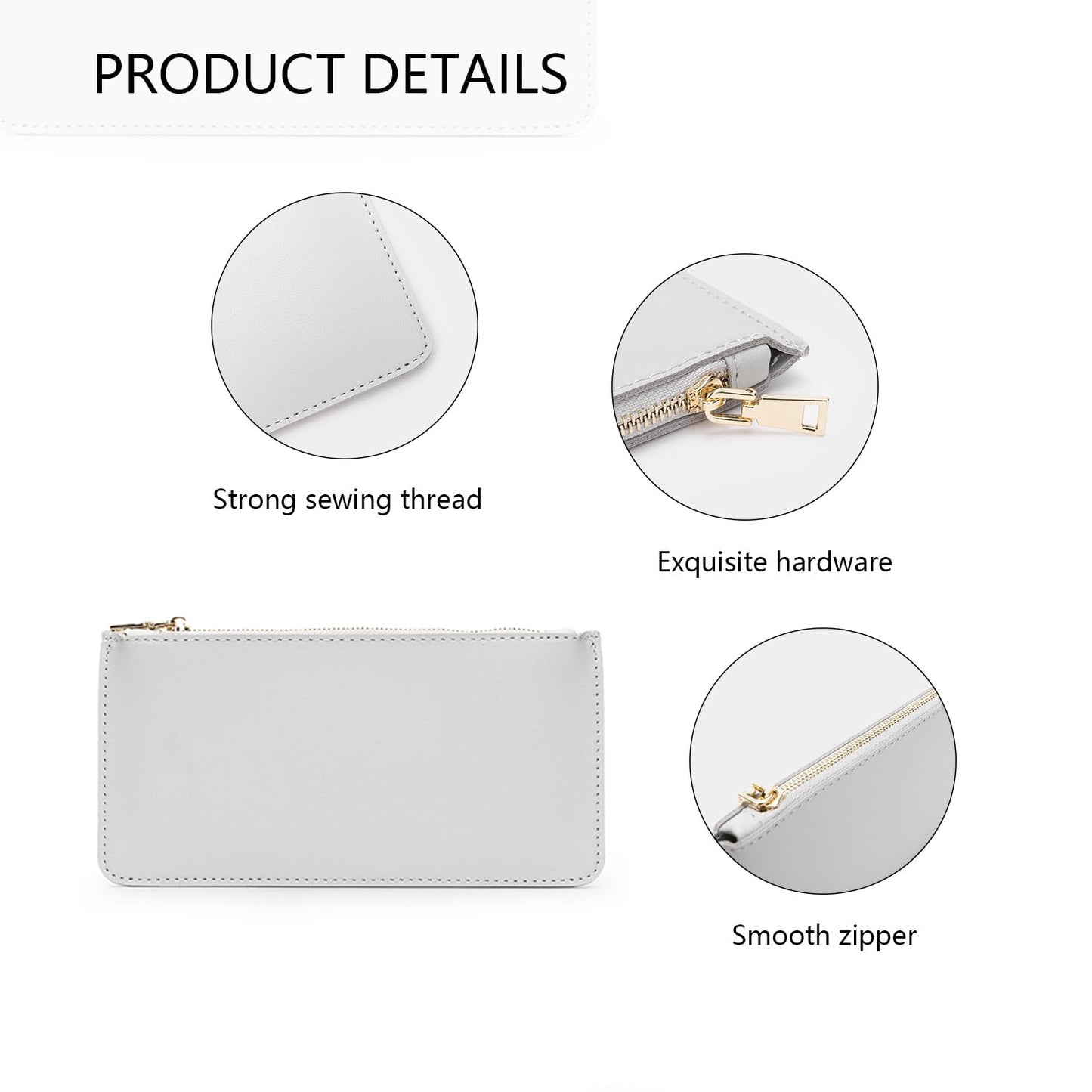 YONBEN Pencil Pen Case Stationery Case Pouch Bag (Khaki,Faux leather)
