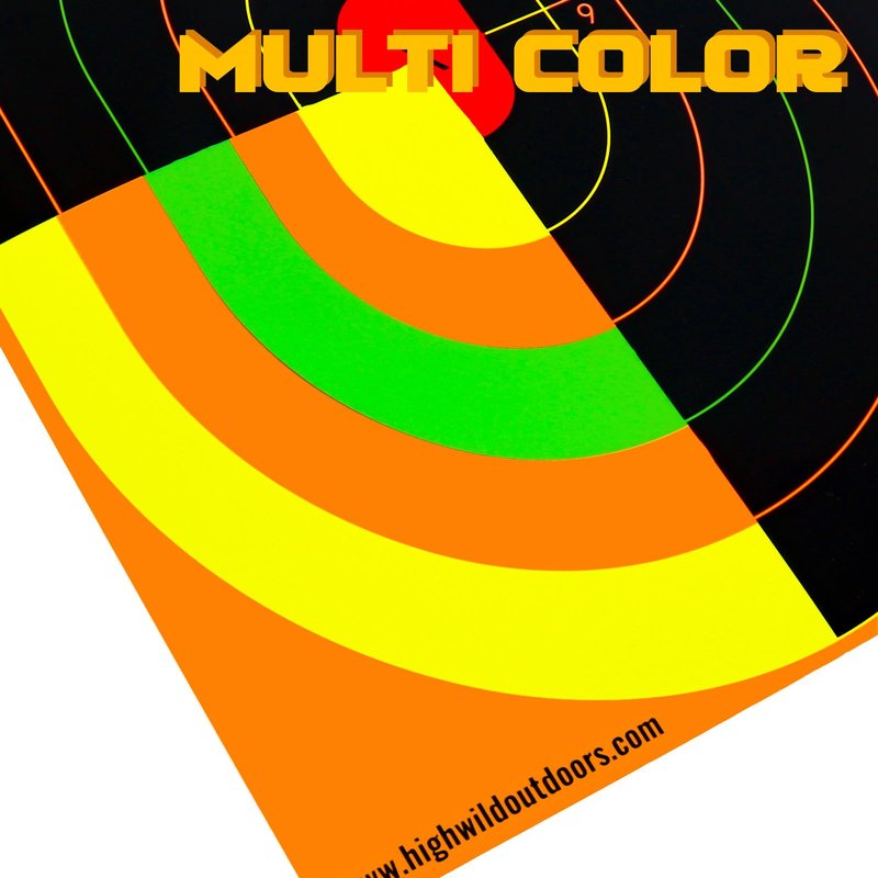 Highwild Bullseye Splatter Paper Targets - Splash Effect of Multiple Colors - 12x18 Inch (10 Pack)