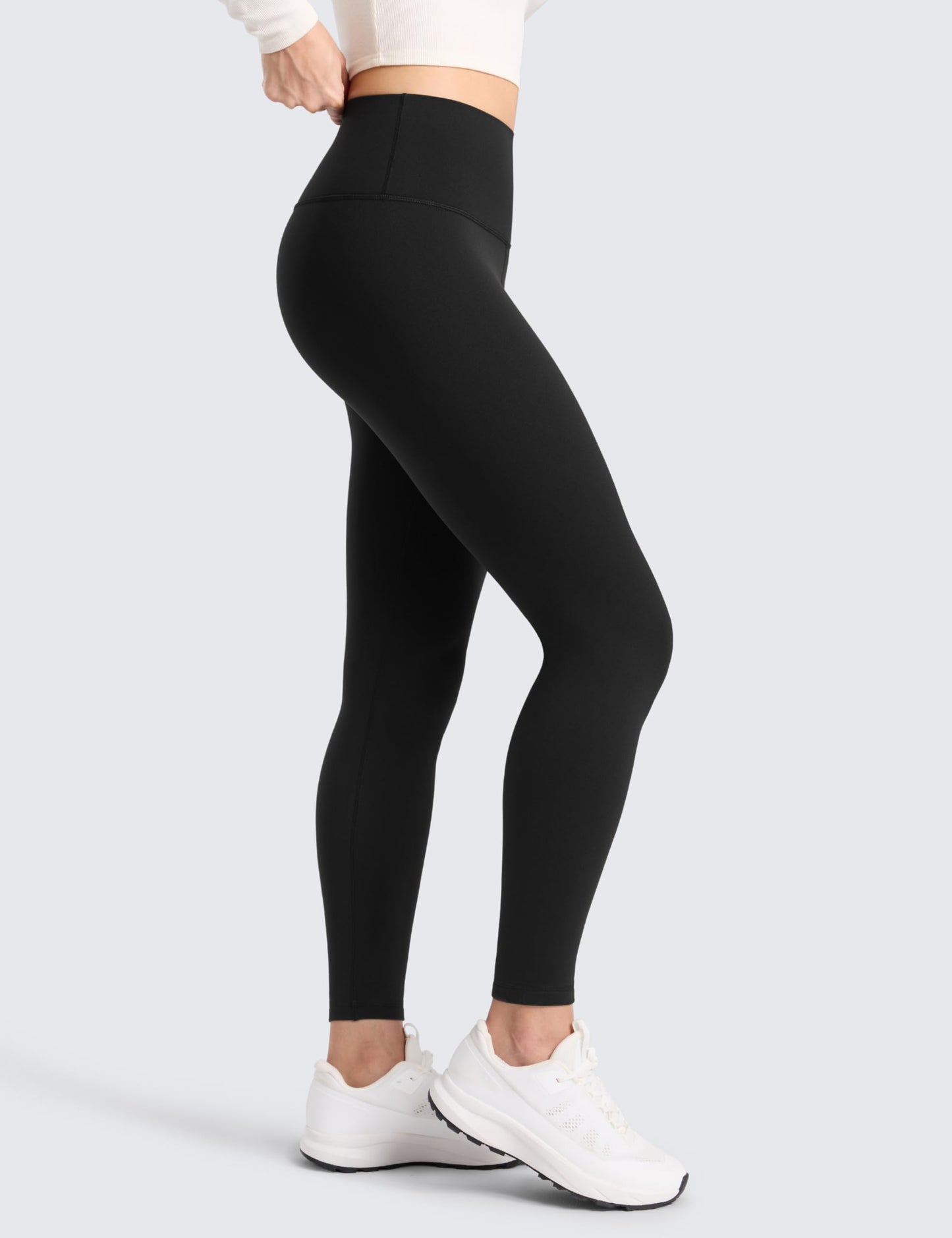 CRZ YOGA Matte Fleece Lined Leggings 28'' Black Medium