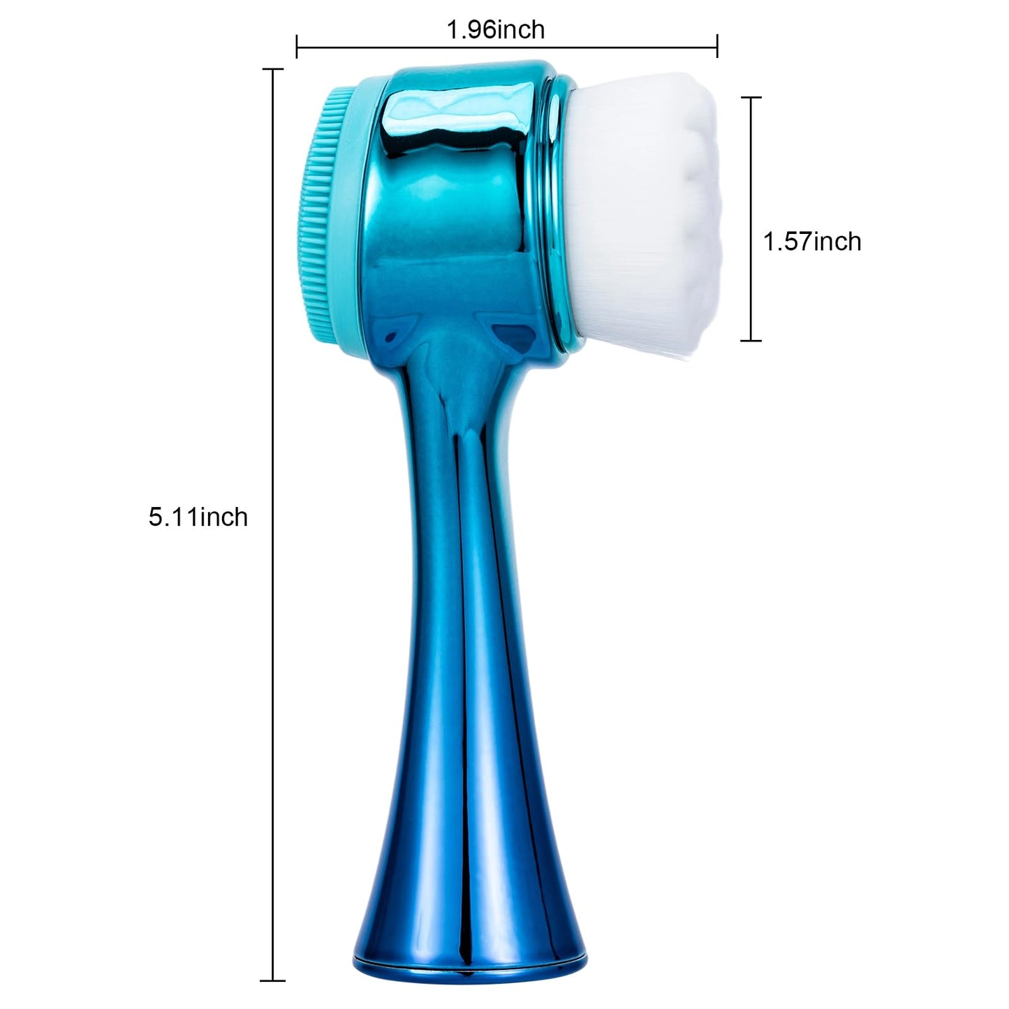 Face Brush 2 in 1, Facial Cleansing Exfoliating Scrubber Brush, Silicone Double Side Manual Face Wash Scrub Brush with Soft Bamboo Charcoal Fiber for Deep Pore Cleansing, Massaging, Skin Care