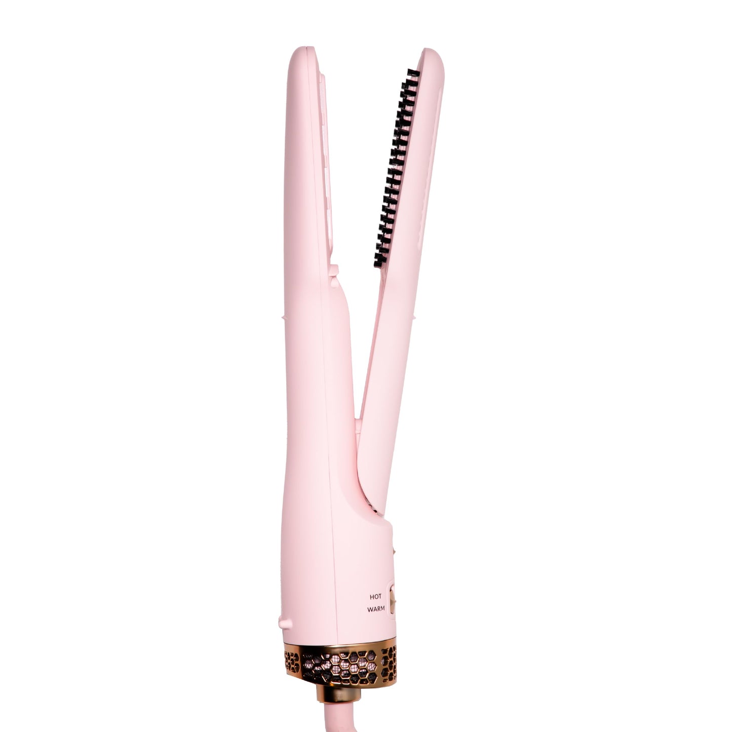 FoxyBae All-in-One Hair Styler - Ceramic Oval Barrel Blow Dryer Brush (75mm) for Drying, Curling, Volumizing & Straightening Hair [Party Pink]