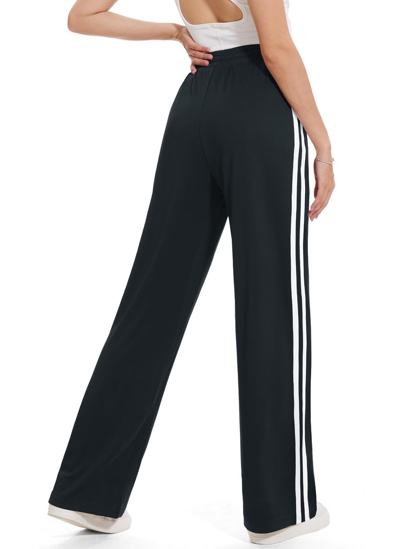 Tapata Women's 30" Inseam Regular Track Pants Loose Straight Leg Jogging Sweatpants Warm-Up Sports Athletic Running, Black, S