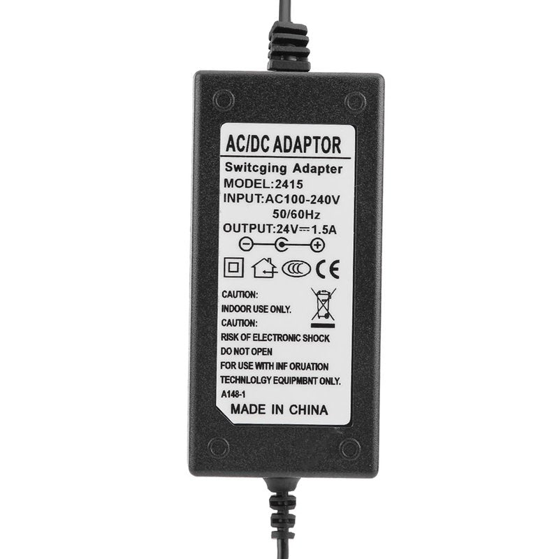Switching Adapter 24V 1.5A AC, High Efficiency Power Supply with Wide Input Voltage Range, Short Circuit Protection, Anti Interference, for Electric Scooter