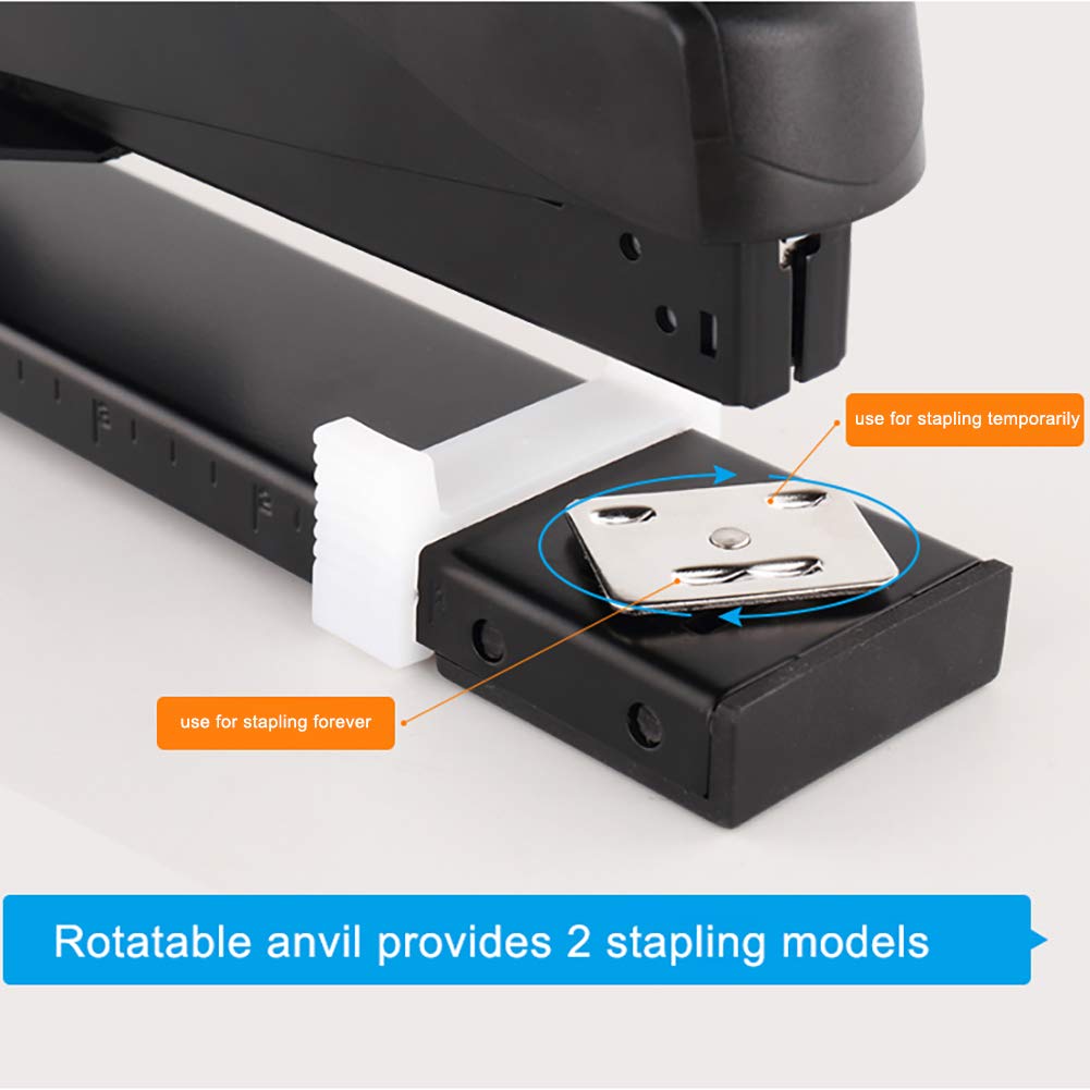 SF ITEM Long Reach Stapler Office Staplers Desktop Stapler, 50 Sheets Capacity Long Arm Staplers with 1600pcs 23/8 Staples (Black, 50 Sheets Capacity)