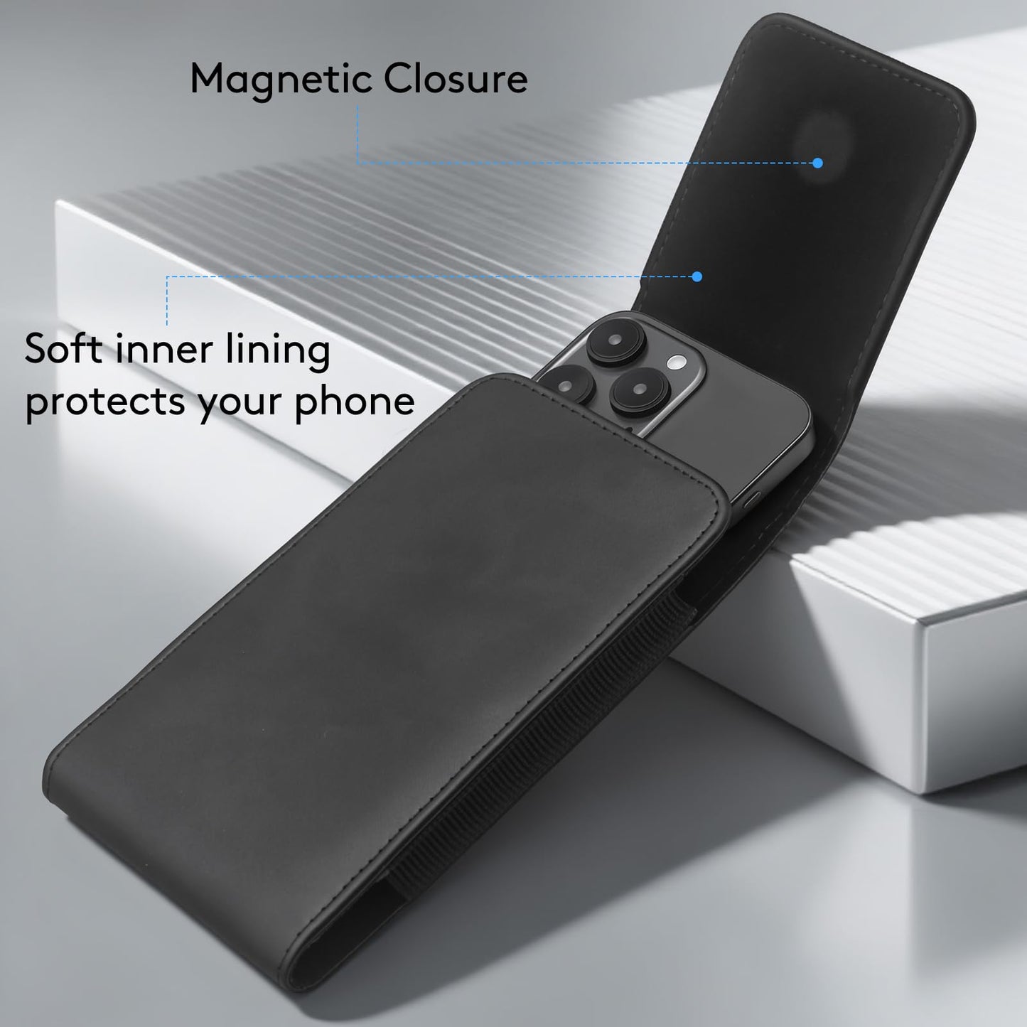 Mngijar for Samsung Galaxy A17 A16 A15 A14 A13 A56 5G A54 A36 5G A35 A32 Phone Belt Case Holster for Galaxy S25 S24 S23 S22 Ultra A42 5G A26 A25 A23 Belt Clip Phone Holder Pouch (Black1, XL)