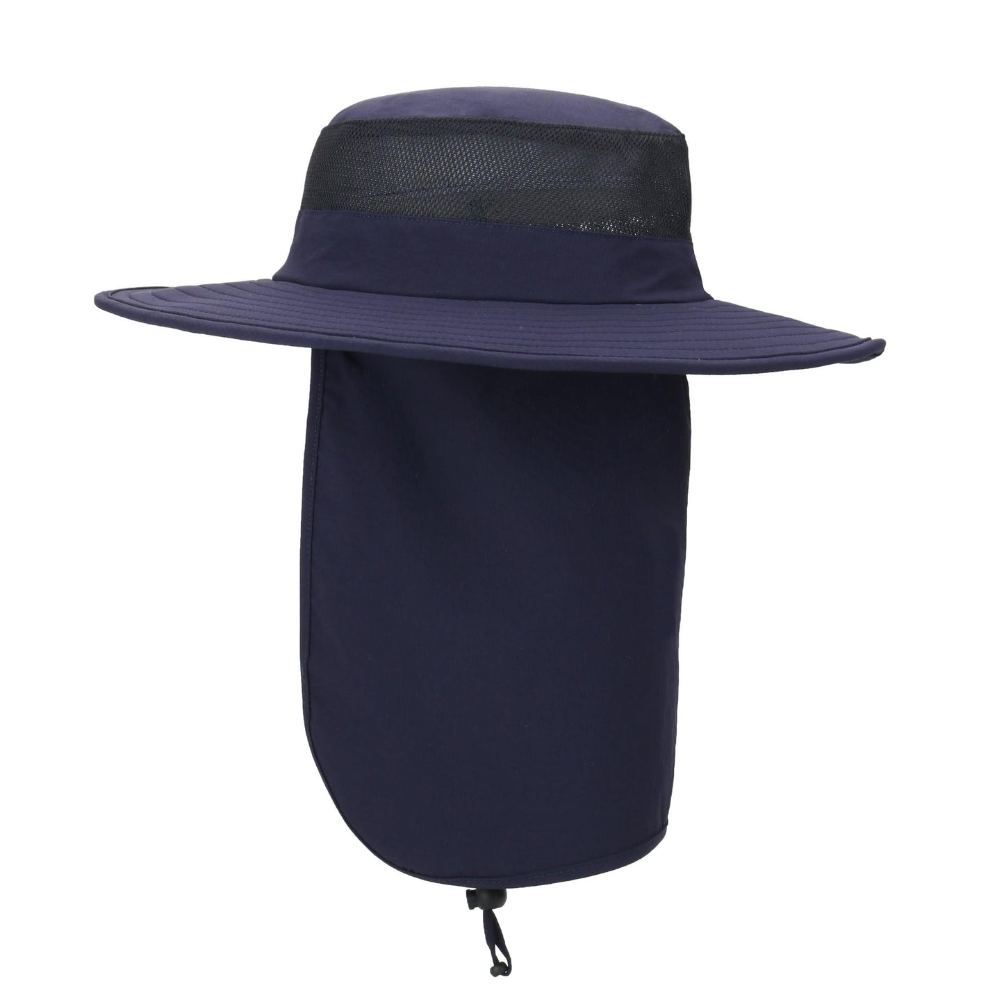 Outdoor Sun Hat UPF 50 Protection Waterproof Fishing hat Face Cover Summer Neck Flap Hat Navy Blue