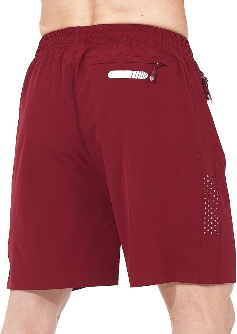 Men's Athletic Running Shorts - Quick Dry Lightweight Gym Workout | 7"/9"/5" with 3 Zipper Pockets