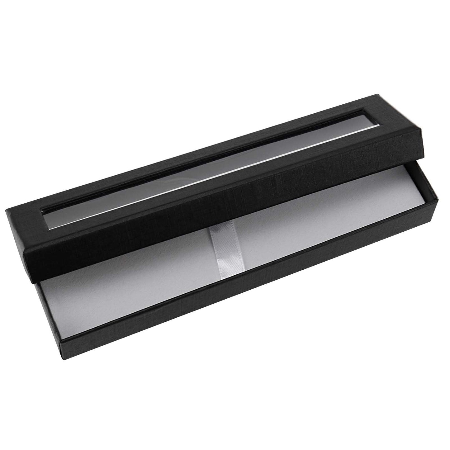 SEUNMUK 42 Pcs Black Empty Pen Gift Box, Cardboard Pen Display Cases with Clear Window, Single pen presentation Packaging Case for Jewelry Gift Business Birthday Souvenir Office Supplies