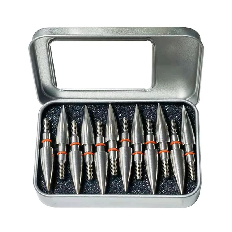 Archery Target Points 125 Grains Archery Field Points arrowheads,5/16″ Stainless Steel Screw in Archery Field Tips and Broadheads (1 Dozen 12 PCS)