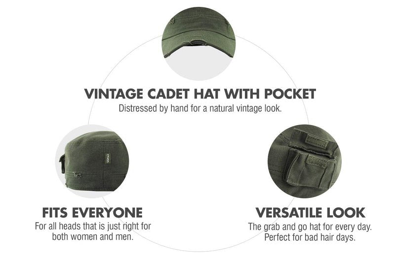 KBK-1465 OLV M Cadet Army Cap Basic Everyday Military Style Hat (Now with STASH Pocket Version Available)