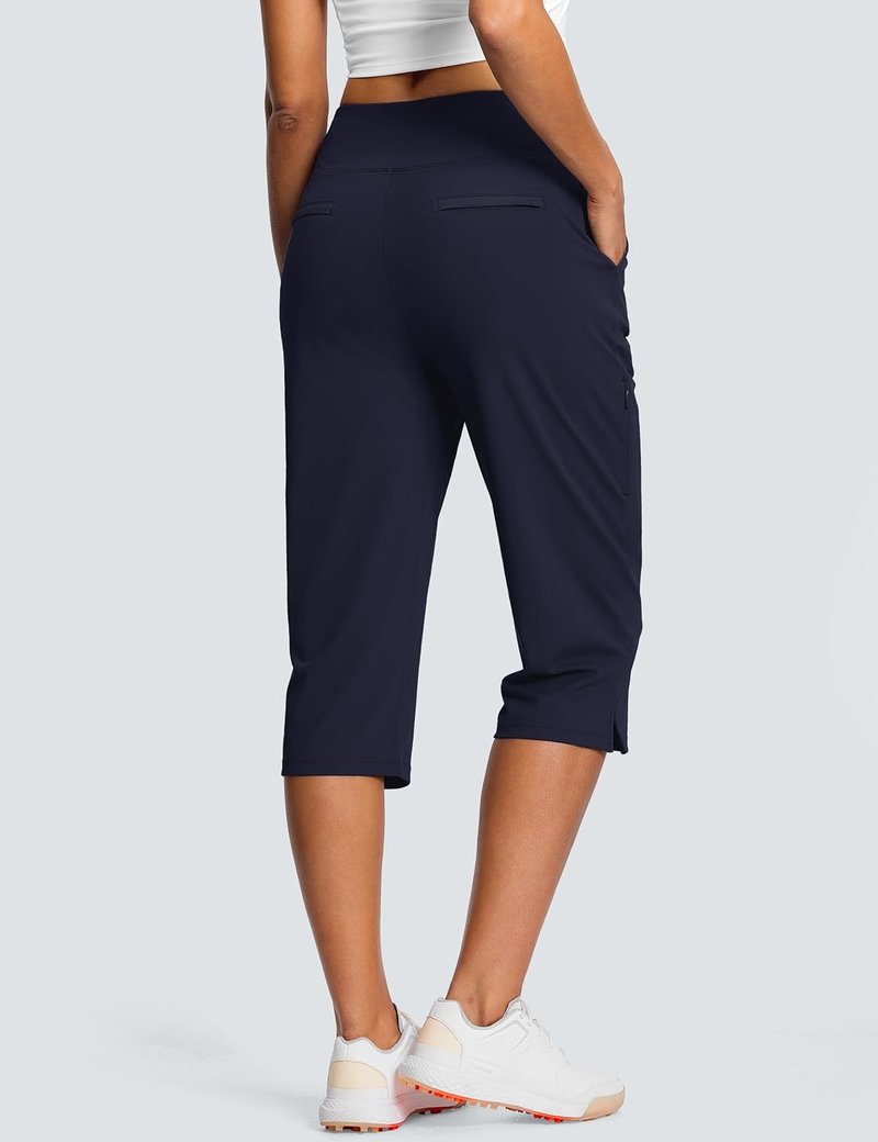 High Waist Capri Pants for Women - Stretchy Golf Capris with Pockets | 15"/18"/21"/27" Options