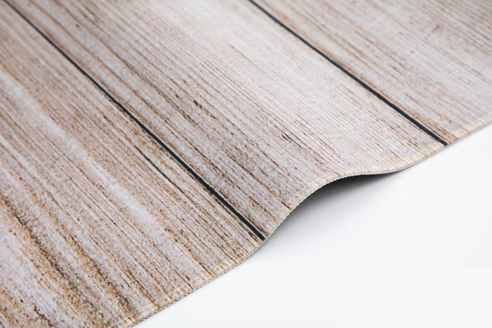 Kate Light Brown Wood Floor Mats Photography Floor Mats Newborn Photography Props Rubber Wooden Wall Floor Backdrop for Professional Photographer 5x4ft