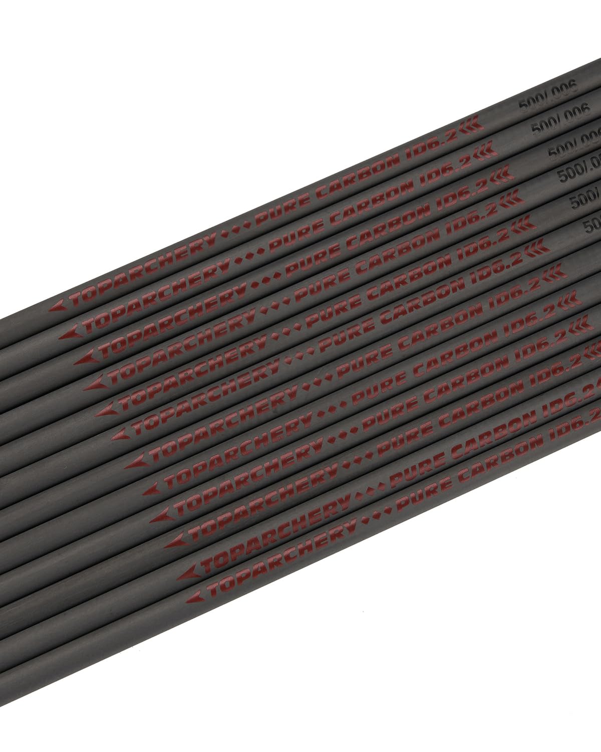 TOPARCHERY Arrow Shafts Pure Carbon Shafts 31 Inch Arrow Tube Spine 300 350 400 500 600 for DIY Hunting Arrows Recurve Bow Compound Bow 12Pcs (Spine:500)
