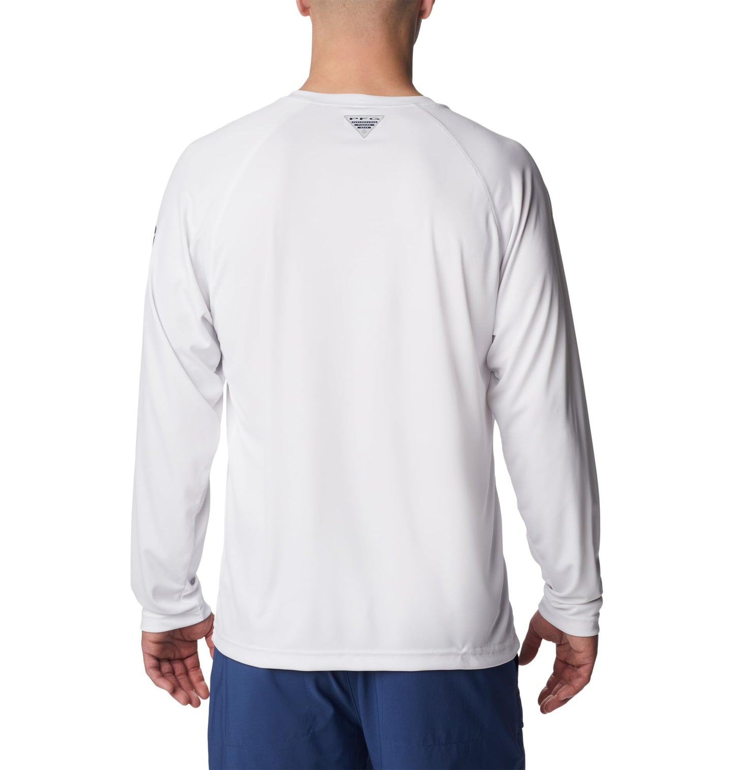 Columbia Men's PFG Terminal Tackle Long Sleeve Fishing Shirt, White/Nightshade Logo, X-Large