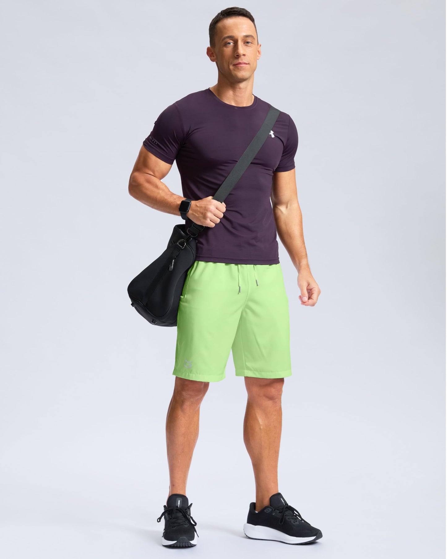 Men's Athletic Running Shorts with Zipper Pockets Quick Dry 7"/ 5"/ 9" Workout Gym Shorts for Basketball Hiking(Mint Moment,7XS)