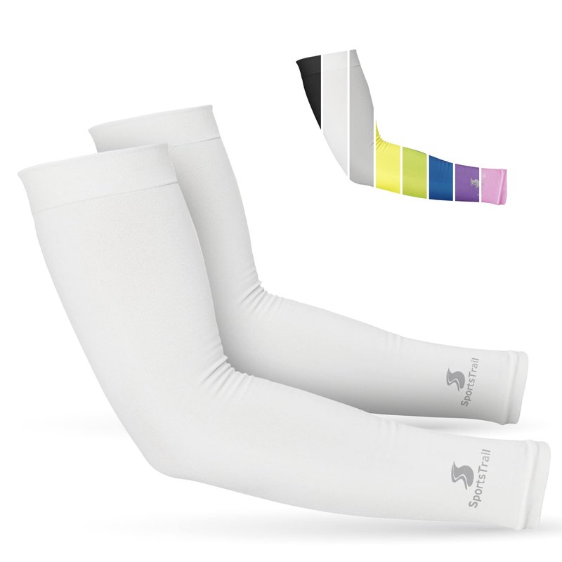 SportsTrail Cooling Arm Sleeves for Men & Women – Breathable, Moisture-Wicking, Sun Protection for Sports, Basketball, Football, Running, Golf, Cycling, Volleyball Arm Sleeves for Women, Men & Youth