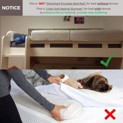 Wonder Space Toddlers' Bed Rail Bumpers Protecter - Children's Bed Guardrail Padding - Anti-Collision | Increased Height | Fall Prevention - Easy Installation Enhanced Safety Mostly Fit (Grey, 2.3ft)