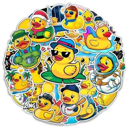 Rubber Duck Stickers 50 Pieces Vinyl Waterproof Decal for Laptop Water Bottle Phone Car Window Bike Motorcycle Stakeboard Scrapbook Ducks Sticker Gifts for Kid Teen Adult