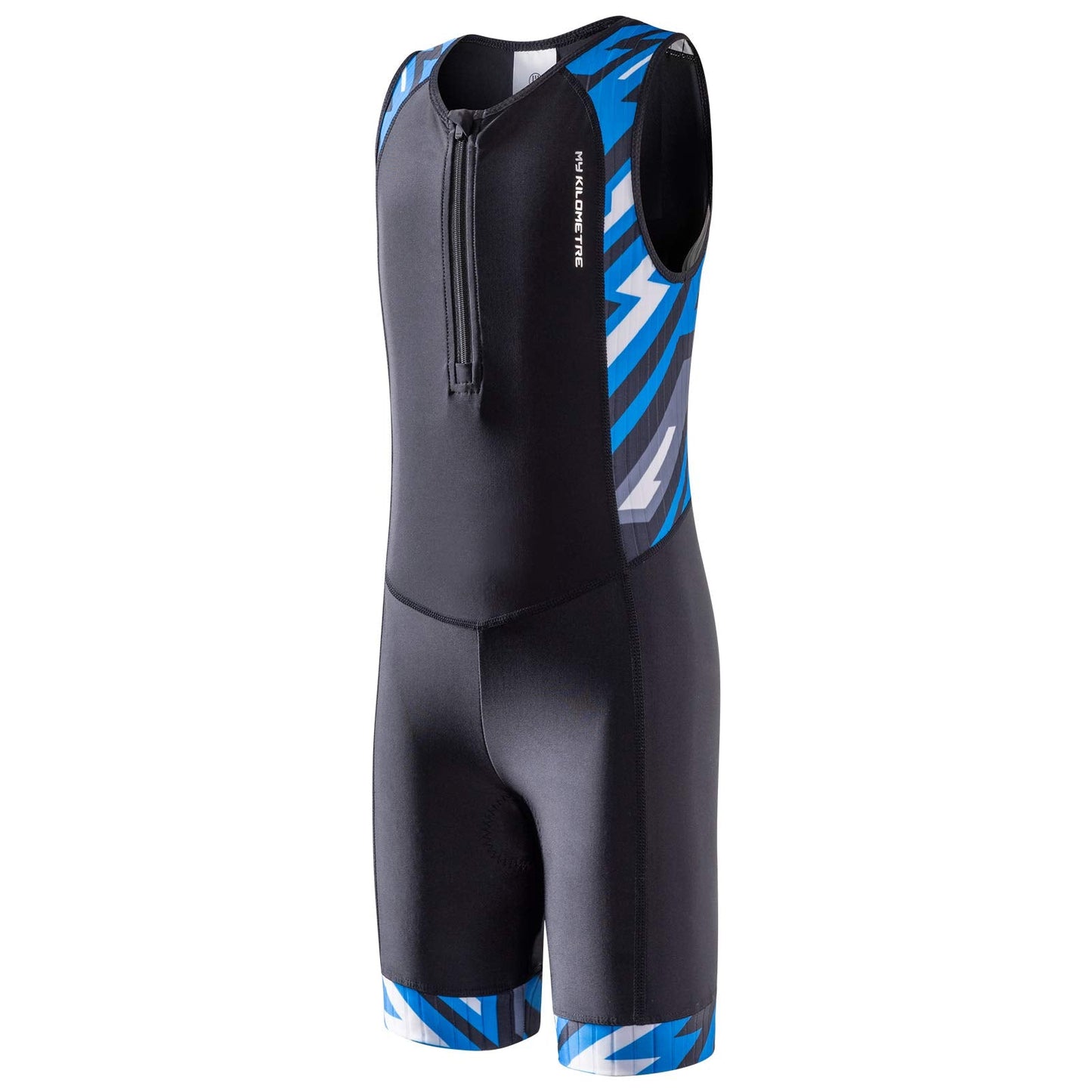 MY KILOMETRE Youth Core Triathlon Race Suit Boy Spring Competition Training Suits (Blue, X-Large)