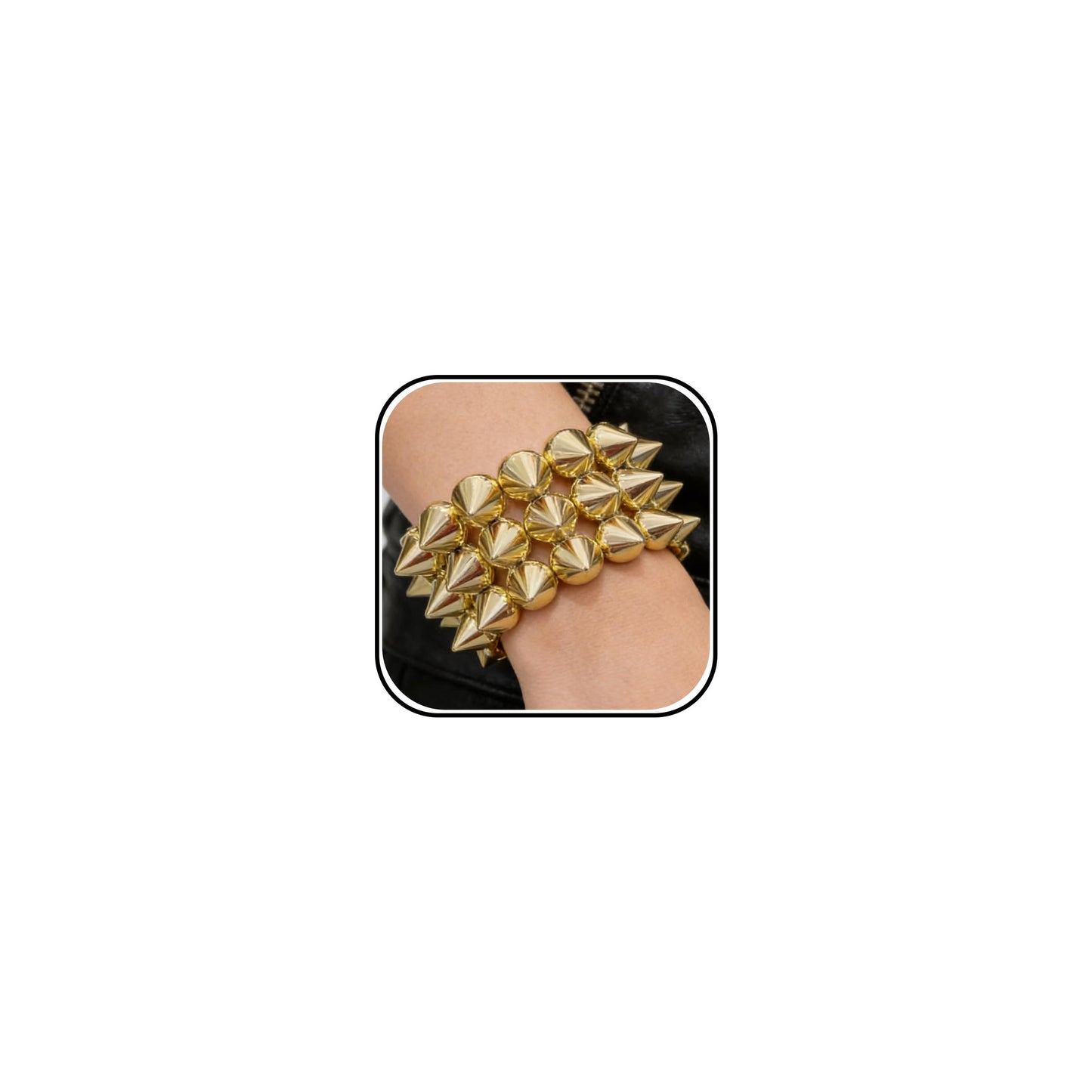 Embtrem Gold Studded Spike Bracelet for Women, Punk Bracelets Wide Stretch Cuff, Gothic Studded Bracelet, Y2K Statement Street Style Jewelry for Festival Party Outfit