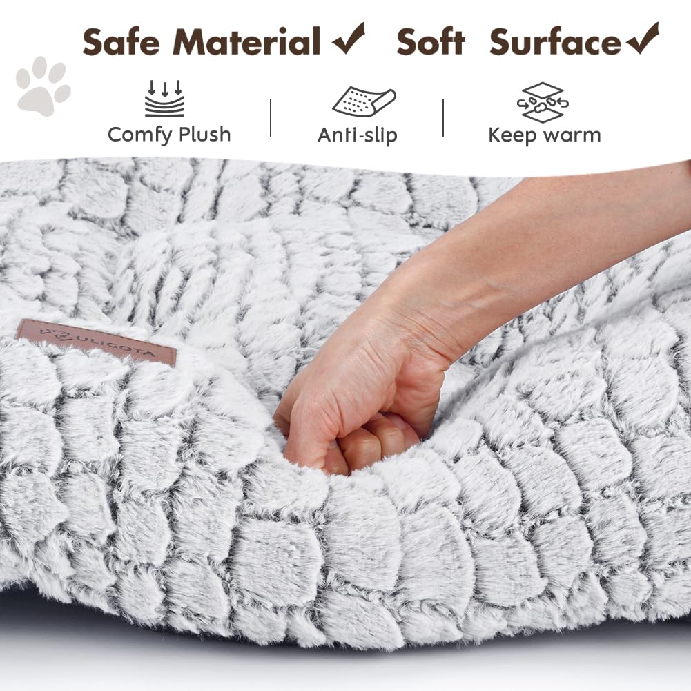 Dog Bed Crate Pad - Soft Fluffy Pet Cushion Mat for Small Dogs, Anti-Slip Comfy Kennel Pad for Puppy Crates