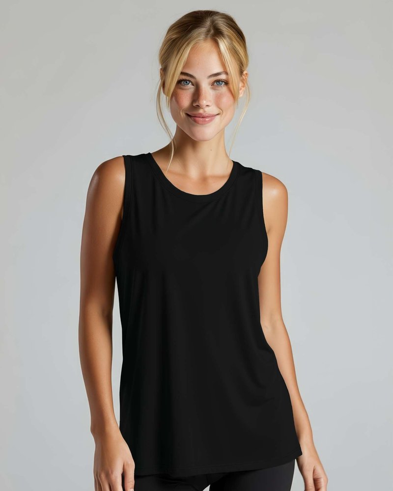 Real Essentials 5 Pack: Women's Dry-Fit Tank Top - Racerback Sleeveless T-Shirt Athletic Workout Gym Shirt (Plus Available)- Set 8,XL