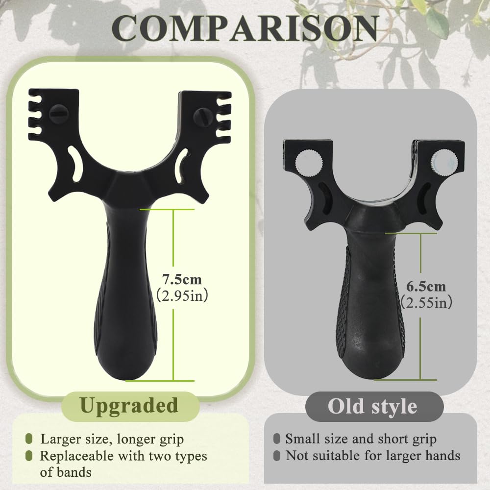 Runzkzy Slingshot Catapult with 4 Replacement Bands, Upgraded Resin Professional Slingshots for Adults, Multi-Purpose Hunting Slingshot for Outdoor Recreational Target Practice (Package B)