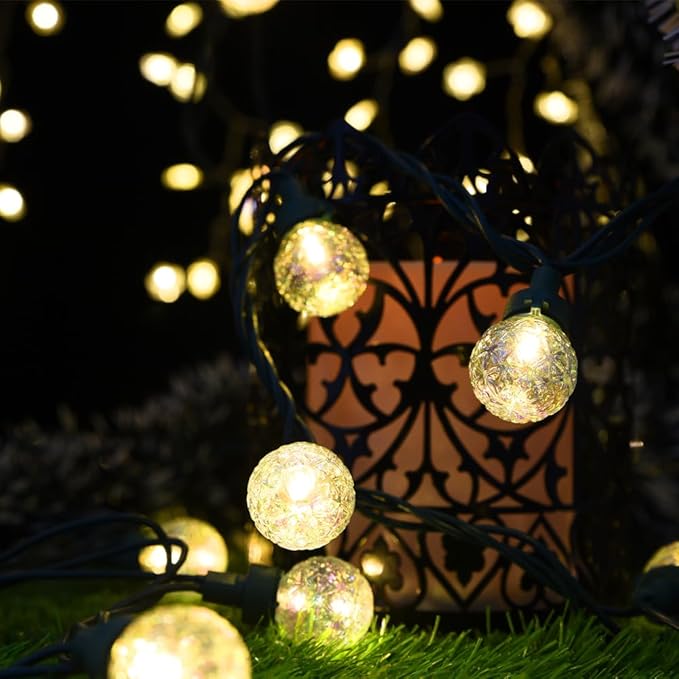 Globe String Lights, 200 LED Mix-Ball Fairy Lights Plug in UL Listed 67FT Christmas Tree Lights Christmas Outdoor Indoor Fairy Lights for Bedroom Tree Patio Party Garden Wedding, Warm White