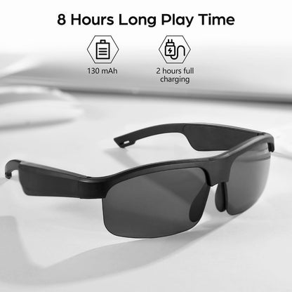 Smart Glasses, Polarized Bluetooth Sunglasses with Speaker, Voice Assistant, Open Ear, UV Protection Outdoor Audio Glass