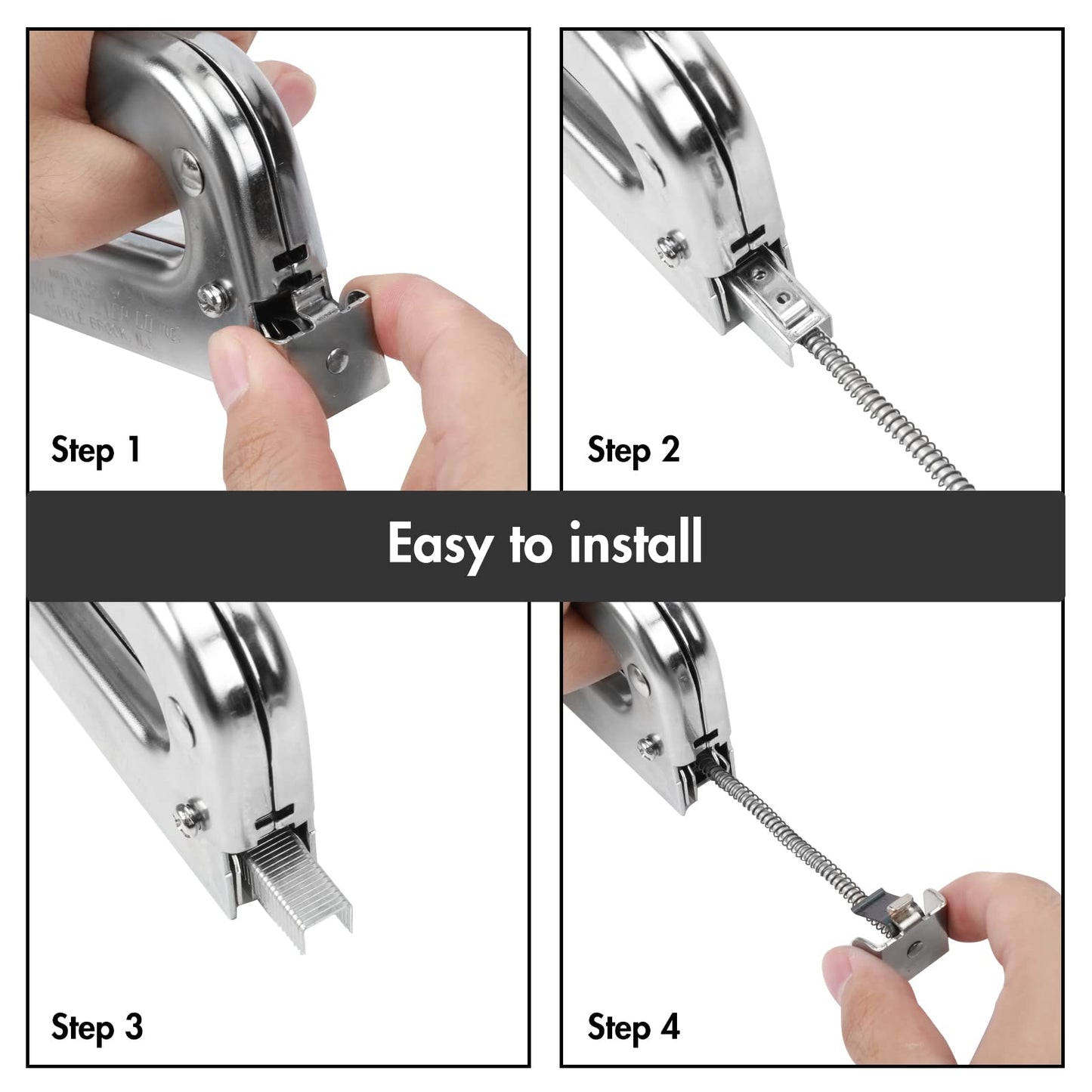 Arrow T50 Heavy Duty Staple Gun Kit, All Chrome Steel Stapler, with 3750 Pieces T50 1/4", 3/8", 1/2" Staples, for Upholstery Professional Projects