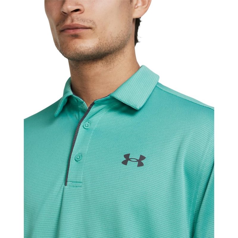 Under Armour Men's Tech Golf Polo, (957) Green Wave / / Pitch Gray, Medium