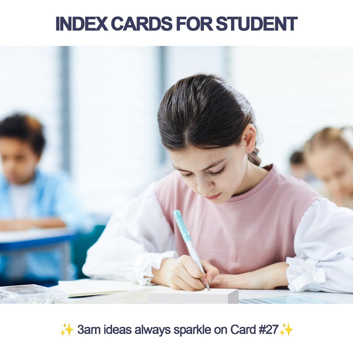 Index Cards 3x5 Inch - 600 Count, Ruled Index Flash Cards for Studying, Lined Index Note Cards 3x5 Flashcards, Notecards 3 x 5 Lined Small Index Cards Ruled White 3x5 Cards for Office, School, Home