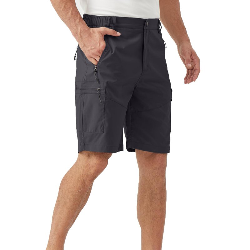 Tuna Men's Hiking Cargo Shorts Lightweight Quick Dry Outdoor for Men with 5 Zipper Pockets Water Golf Camping Casual Summer(Black 5# L)