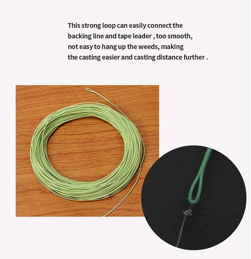 Fly Fishing Line Combo - 100FT Weight Forward with Braided Backing & Tapered Leader | Preloaded with Welded Loop