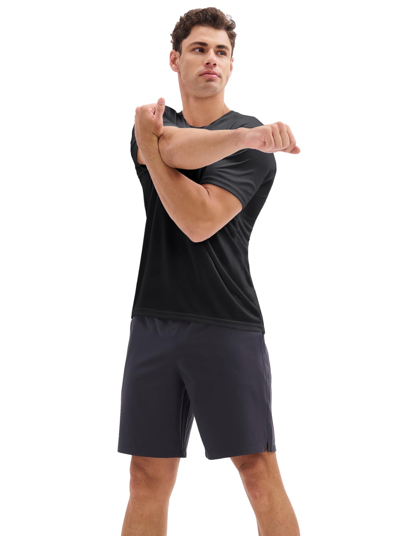 MAGCOMSEN 3 Pack Men's Short Sleeve Quick Dry Shirts Breathable for Workout