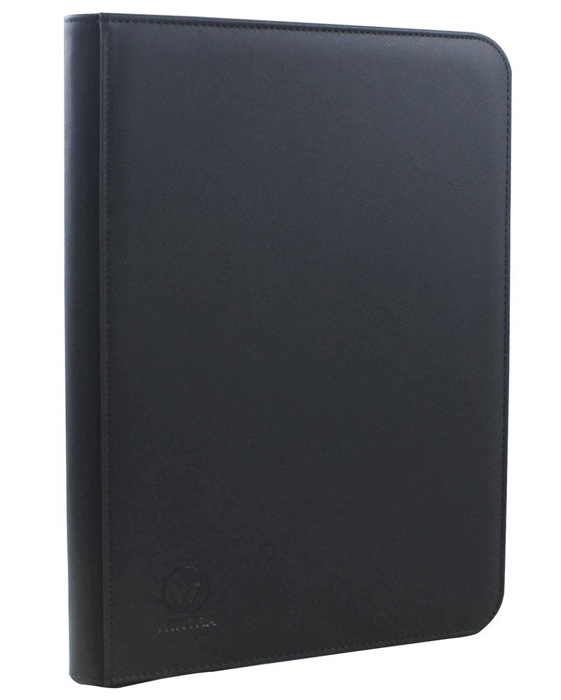 WINTRA Premium 360 Pockets Black Zippered Playing Card Binder - Sturdy Trading Card Holder Album ，9 Pocket Side Loading Card Folder with 20 Sheet Sleeves for Trading and Sports Cards