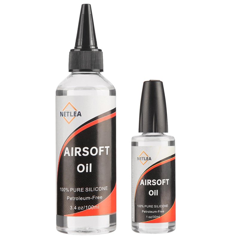 NetLea 4.4 oz Airsoft Oil lubricating with Needle Oiler Pure Silicone Lubricant Airsoft Chamber Lube for Airgun Lubrication