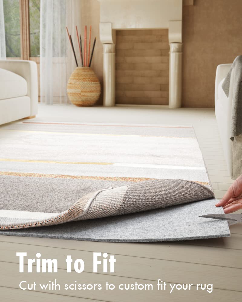 Resare Non Slip Rug Pad Gripper - 5x7 Feet 1/4" Extra Thick Felt Under Rug for Area Rugs and Hardwood Floors,Super Cushioned Non Skid Carpet Padding