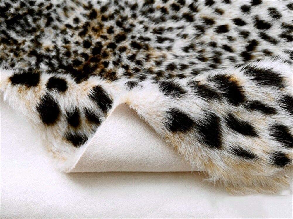 Leopard Print Area Rug Faux Cowhide Skin Fur Non-Slip Cheetah Rug Small Accent Distressed Animal Print Hide Mat Floor Carpet for Door Mat Entryway Bedrooms Laundry Room Decor 3.3x2.95Ft, Leopard