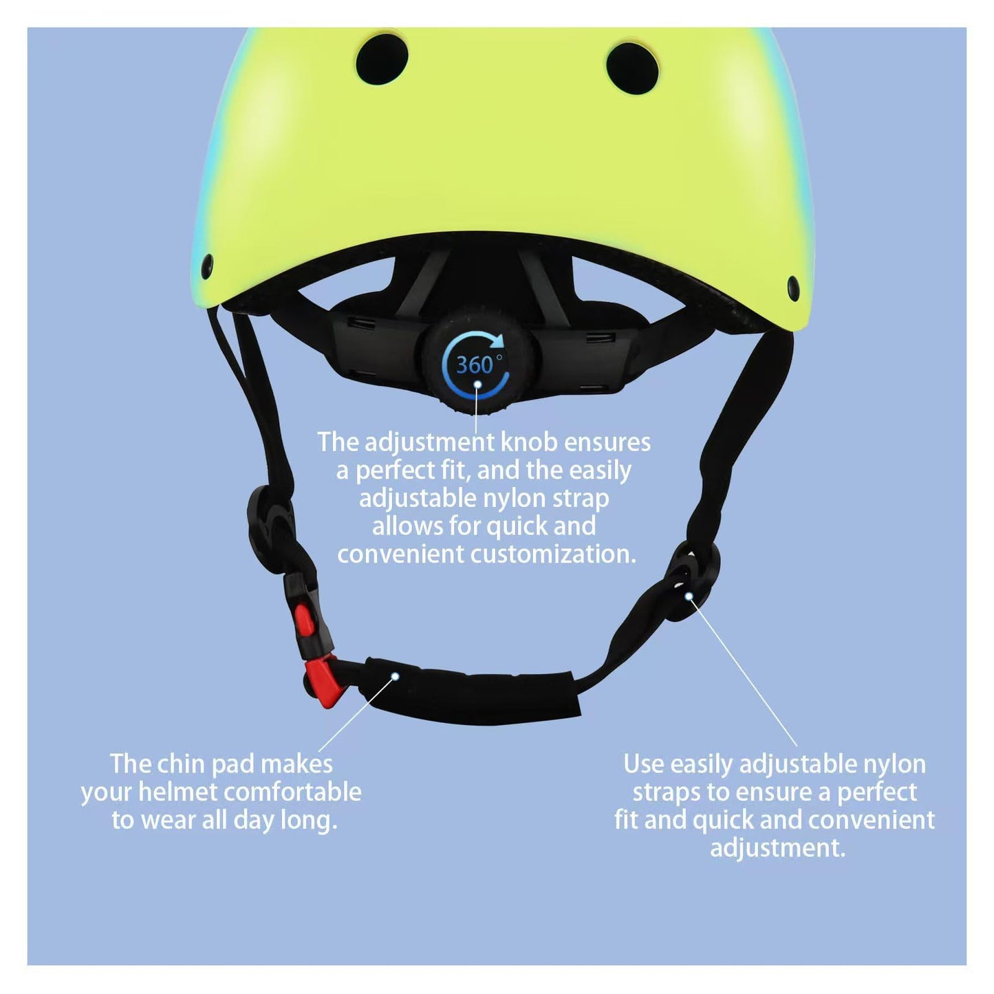 Color Gradient Adjustable Kids Bike Helmet with Knee & Elbow Pads Set | Multi-Sport Safety Gear for Boys & Girls Ages 5-14 | Skateboarding, Scooters, Roller & Inline Skating, Longboarding