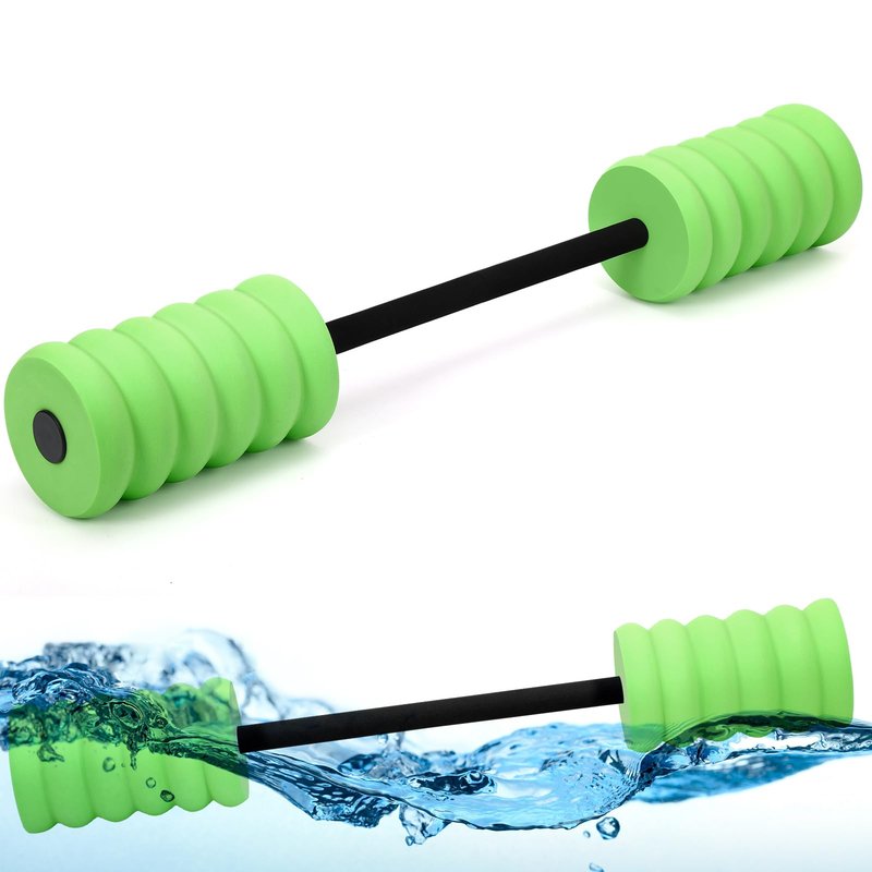Soulchen Long Aquatic Exercise Dumbbells Foam Water Weights Dumbbell Aquatic Pool Barbells with High Density EVA Foam for Swim Water Aerobics Workouts Loss(Green,37.01 Inch)