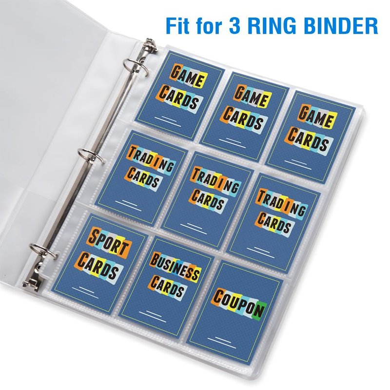 36 Pack 9 Pocket Page Protectors, Sooez Trading Card Sleeves for 3 Ring Binder, Baseball Cards Holder, Protective Pages Sheets for Binders Album, Fit for Collectible Games, Sports Cards