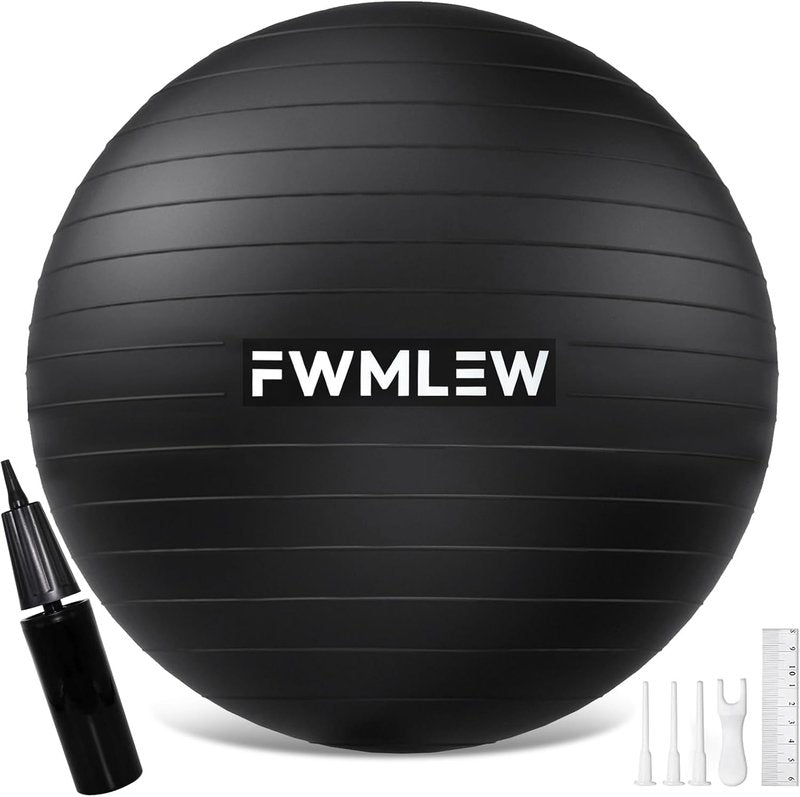 Extra Thick Yoga Ball - Anti-Burst Heavy Duty Stability Ball for Fitness, Core Workouts & Office Use | 5 Sizes Available