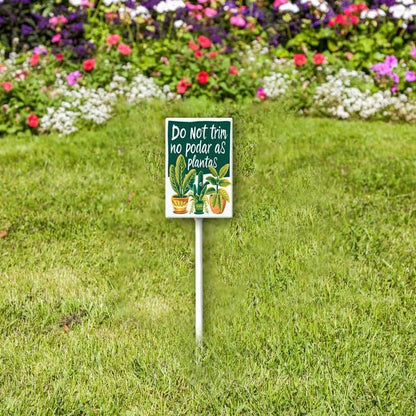 Uptell Do Not Trim No Podar As Plantas Yard Signs with Stakes Aluminum Sign for House/Front Door and Business Outdoor Decoration 8x12 Inch