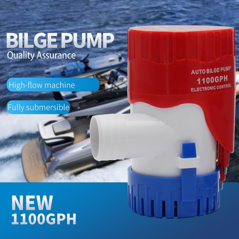 YQMIGU Automatic Bilge Pumps For Boats 12V,1100GPH Flow Rate, Simple And Reliable Design, Suitable For Yachts, Fishing Boats, And Waterlogged Areas In Households