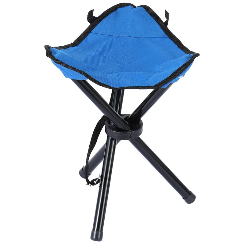 KKONHII Small Travel Folding Camping Stool,17 Inch Folding Outdoor Tripod Seats Blue Portable Camping Stool for Garden Planting Party Hiking Golf Mountaineering Picnic Beach