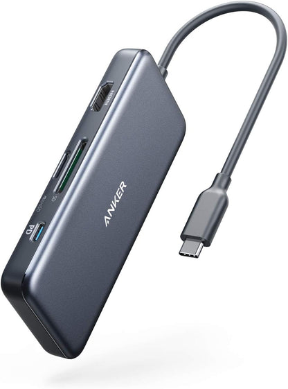 Anker USB C Hub (7-in-1), with 4K HDMI, 85W Power Delivery, USB-C and 2 USB-A 5Gbps Data Ports, microSD and SD Card Reader, for MacBook Air, MacBook Pro, XPS, and More