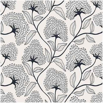 Peel and Stick Wallpaper Boho Contact Paper 17.3¡±x78.8¡± Black and Beige Modern Wallpaper Self Adhesive Removable Floral Wall Paper for Bathroom Art Decoration Wallpapers Bedroom Kitchen Vinyl