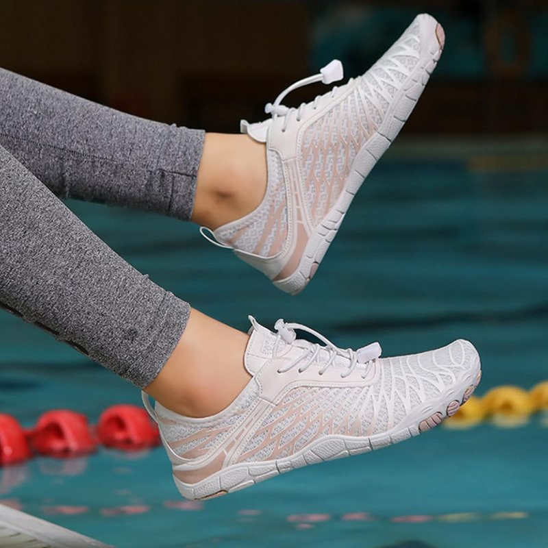 ELETON Barefoot Shoes Women Men Footwear, Wide Toe Box Hiking Zero Drop Non-Slip Quick-Dry River Boat Pool Beach Water Shoes, Lightweight Swimming Running Walking Sneakers Unisex White